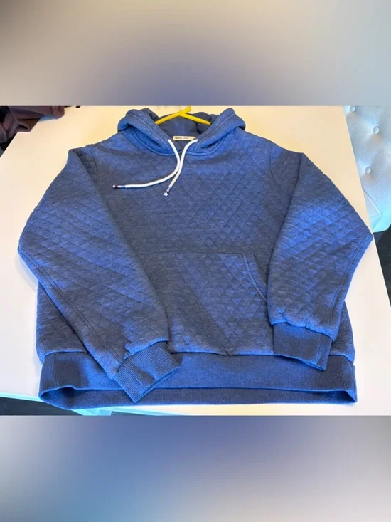 Marine Layer Corbet blue quilted hoodie size medium washwear noted - Picture 2 of 7